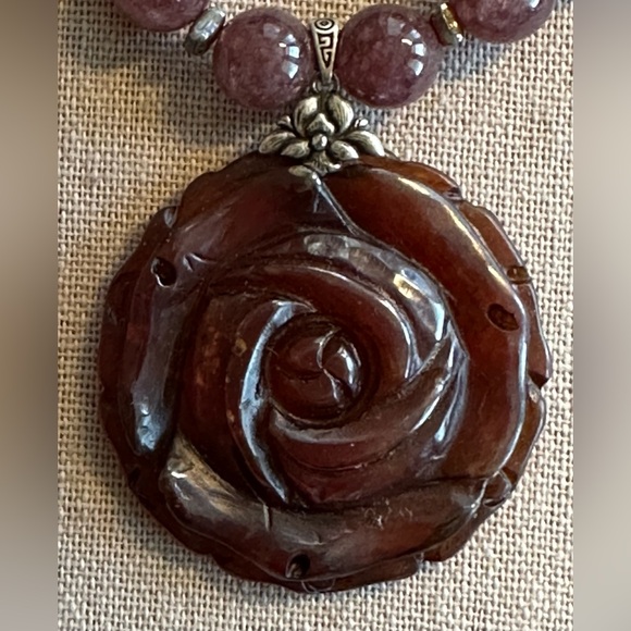 20 inch Lepidolite gemstone bead necklace NWOT - Picture 4 of 16